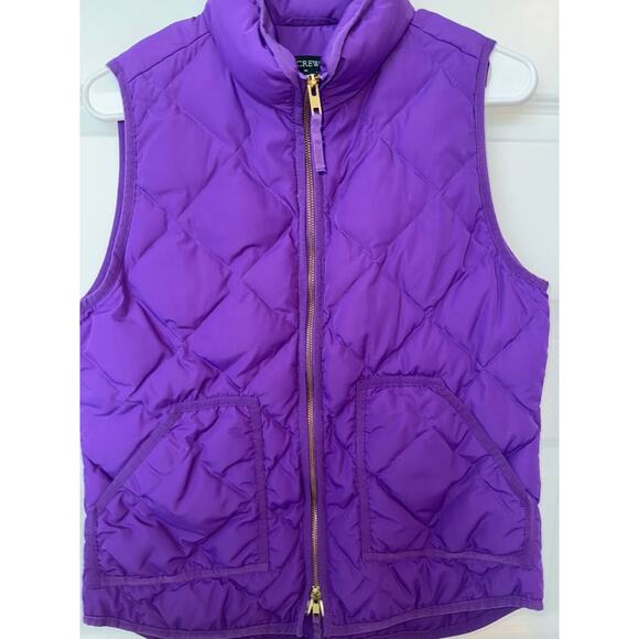 J Crew Quilted Purple Small Puffer Vest - Picture 4 of 6